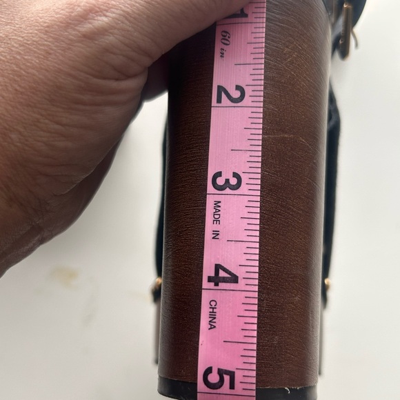 Vince Camuto Black Suede Mules with Gold Accents - Picture 7 of 7